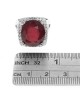 Fracture Filed Ruby and Diamond Halo Cocktail Ring